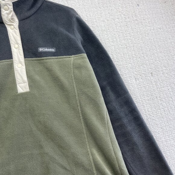 Columbia Jacket Wom M Benton Spring Half Snap Fleece Pullover Green / Gray Camp - Picture 4 of 15